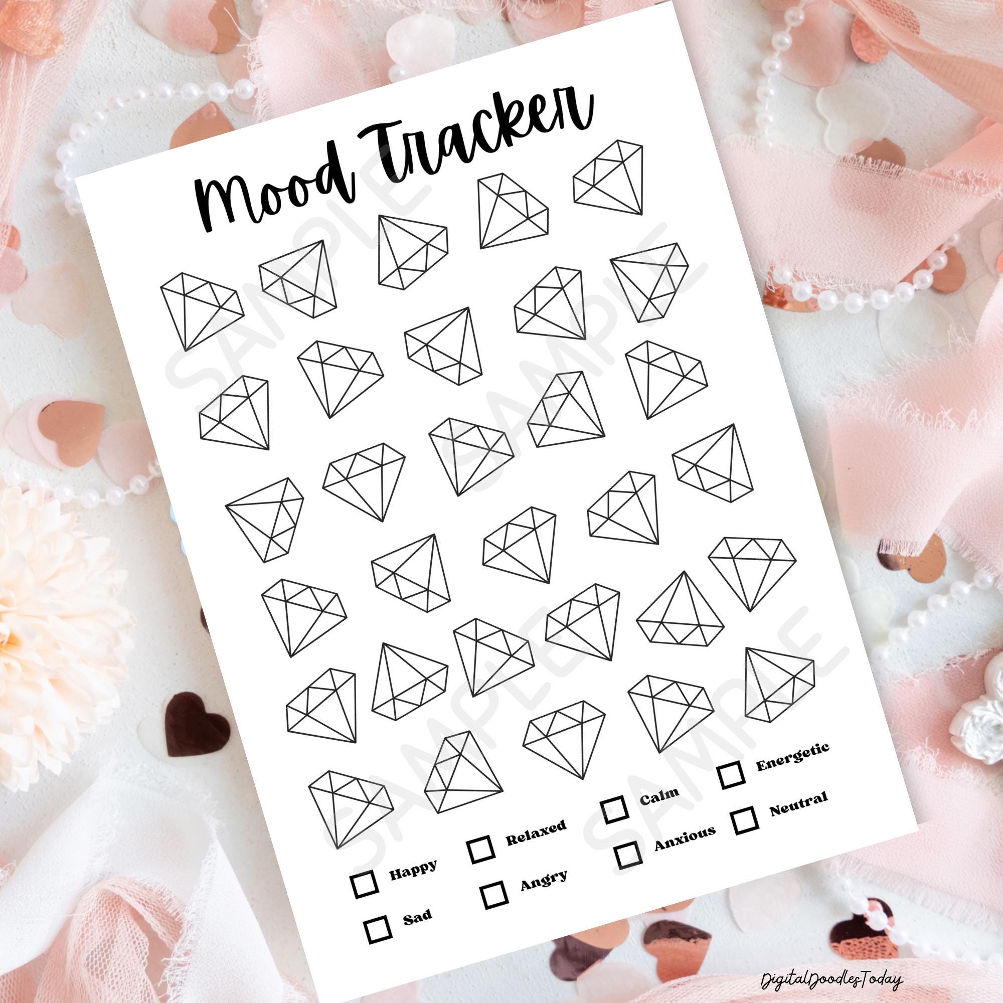 Mood Tracker Bundle, Monthly Mood Trackers, Printable Bullet Journal ...