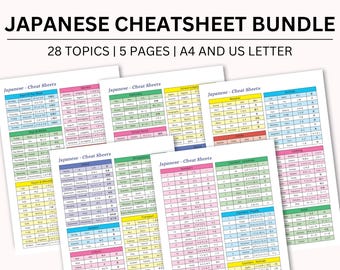 Japanese Cheat Sheets, Japanese Language Learning, Japanese Hiragana, Japanese Cheatsheets, Japanese Vocabulary Beginner, Japanese PDF Print