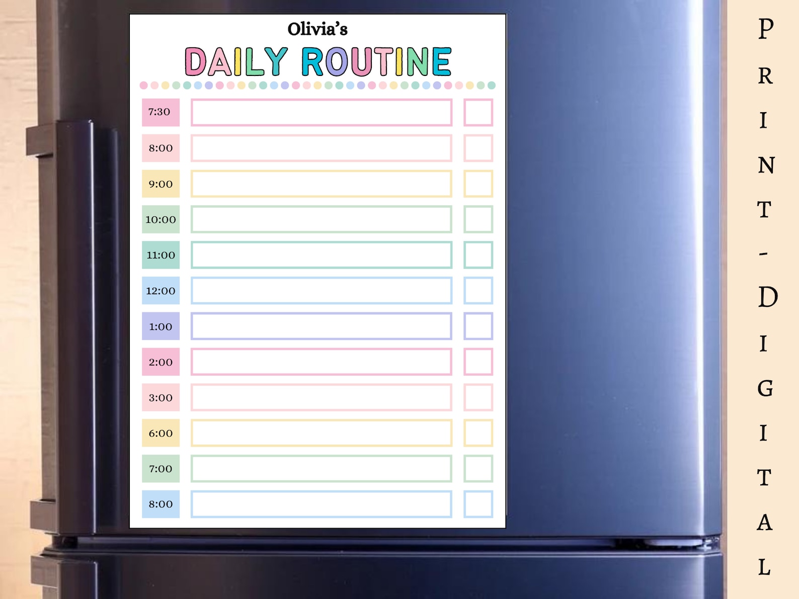 Editable Daily Routine Checklist Kids FREE Sticker Chart Printable Kids Routine Chart Kids Daily ...