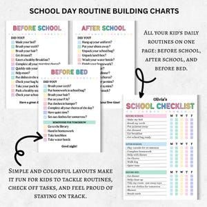Editable Kids chore chart bundle,Kids daily checklist canva,Editable responsibility chart,Allowance,Screentime,Behavior,Reward chart, PDF image 8