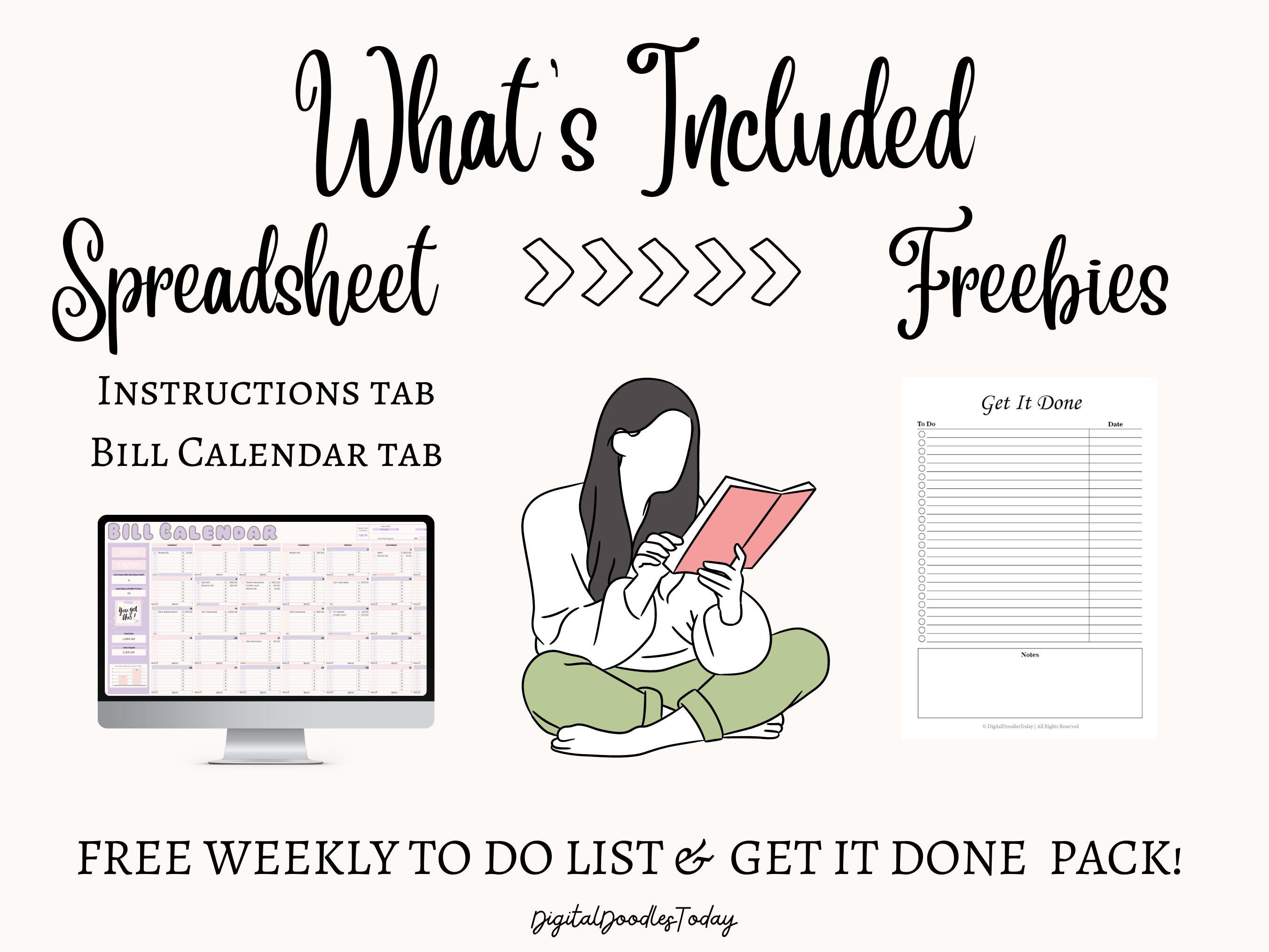Bill tracker spreadsheet google sheets bill calendar monthly smart bill