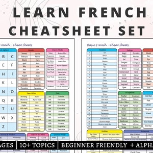 French Cheat Sheets, French Language Learning, French Alphabet, French Practice, French Vocabulary, French Beginner, French PDF