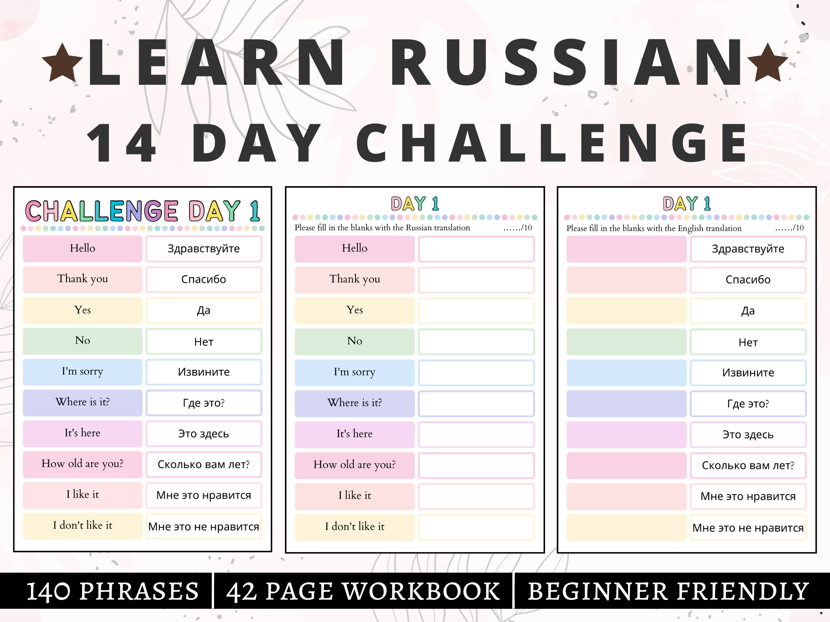 Russian Language, Russian Practice Phrases, Russian Beginner