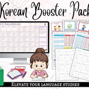 Korean Language Study Pack | Korean For Beginners | Korean Worksheets | Korean Verb Conjugation | Korean Language Learning | Printable PDF