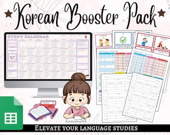 Korean Language Study Pack | Korean For Beginners | Korean Worksheets | Korean Verb Conjugation | Korean Language Learning | Printable PDF