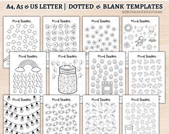 Stimmungstracker-Vorlagen zum digitalen Download, monatliche Stimmungstracker, druckbare Stimmungstracker für Bullet Journals, druckbare Bullet-Journal-Einlagen