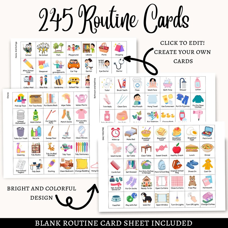 Kids Flip Chart Toddler Routine Chart, Canva Editable Routine Flip ...