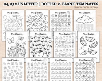 Paquete de rastreadores de estado de ánimo, rastreadores de estado de ánimo mensuales, rastreadores imprimibles para Bullet Journal, insertos de rastreador de estado de ánimo para Bullet Journal, plantillas de configuración para BUJO