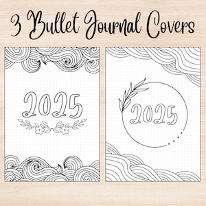 Strony tytułowe Bullet Journal | Strony Bullet Journal do druku | Strony tytułowe BUJO | Konfiguracja Bullet Journal 2025 | Pobieranie cyfrowe