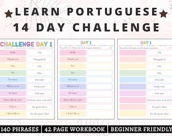 Portuguese Language | Portuguese Practice Phrases & Expressions, Portuguese Beginner Phrases, Portuguese Learning, Portuguese Workbook Study