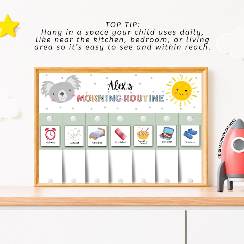 File Folder Routine Chart Kids Editable Kids Flip Routine Chart, Printable Morning Evening Bedtime ...