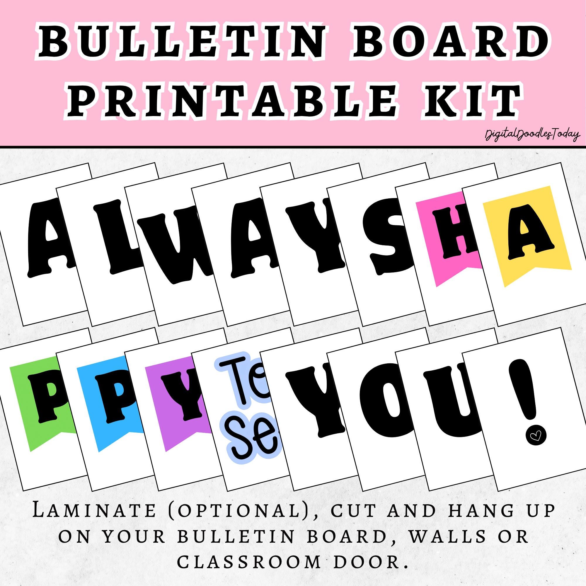 Smiley Face Bulletin Board or Door Kit With Letters and Bunting ...