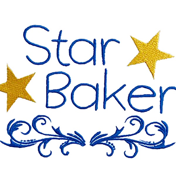 Star Baker Embroidery Design, Machine embroidery file, Instant download