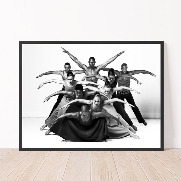 Alvin Ailey Poster, Black and White Dance Print, Modern Dance Wall Art