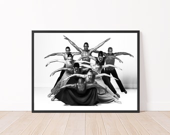 Affiche d'Alvin Ailey, impression de danse en noir et blanc, art mural de danse moderne