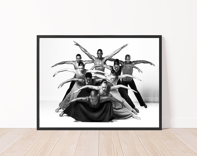 Alvin Ailey Dance Poster, Black and White Modern Dance Wall Art Dance Photography