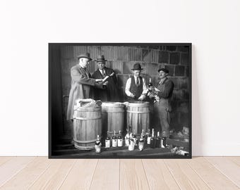 Vintage Prohibition Photo Bust 1920s Bar Decor Beer Gift Black and White Print