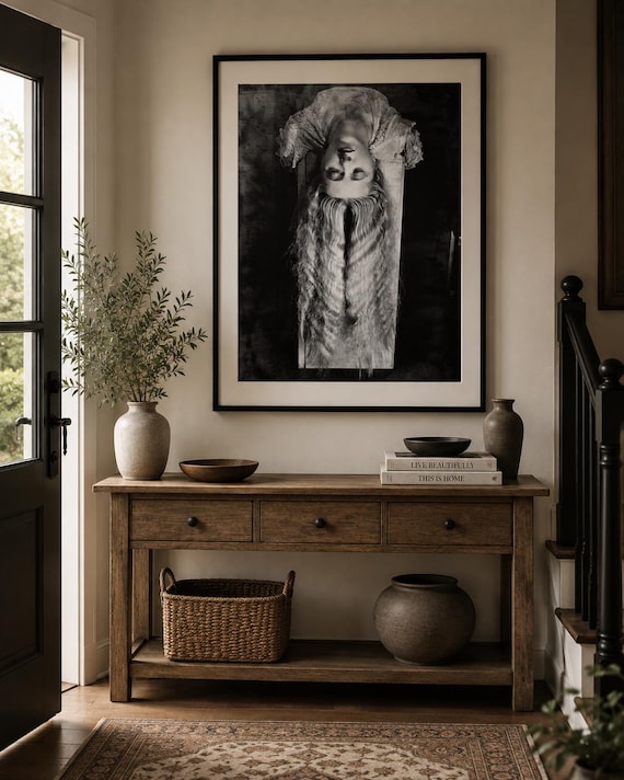 Black and White Vintage Man Ray Photography Woman With Long Hair