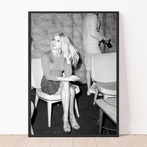 Brigitte Bardot Poster Vintage Black and White 1960 Brigitte Bardot Photo Print