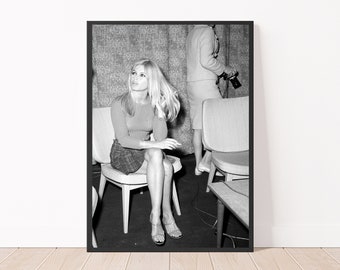 Brigitte Bardot Poster Vintage Black and White 1960 Brigitte Bardot Photo Print