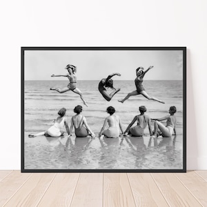 Vintage Beach Print Beach Art Dancing on the Beach 1930s Beach Photography Wall Art
