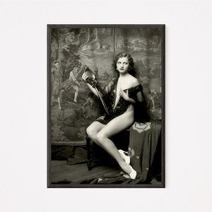 Ziegfeld Girl Vintage  Photography 1920&#39;s Black and White Classic Glamour Photo Print