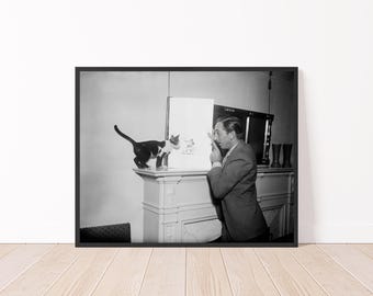 Walt Disney Print 1931 Vintage Walt Disney Black and White Photo Old Hollywood Walt Disney Mickey Mouse Photo Print Poster
