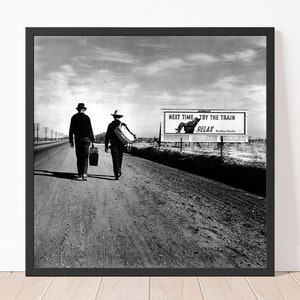 Vintage Photography Black and White Toward Los Angeles, California 1937 by Dorothea Lange Photo Print