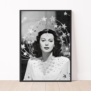 Hedy Lamarr Ziegfeld Girl 1941 Retro Movie Poster Old Hollywood Glam Black and White Wall Art