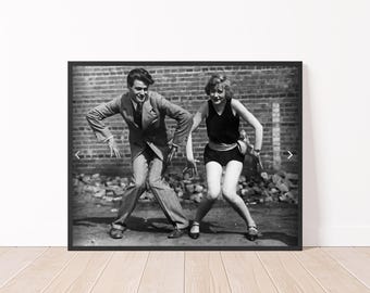 Couple Dancing The Charleston Photo Print Black and White Vintage Roaring 20s Wall Art