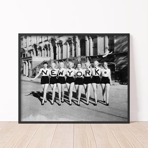New York Chorus Line Girls 1920s Black and White Photo Print Roaring 20s Vintage NYC Dancers Wall Art