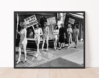 1947 Berkeley A History of Disobedience, Vintage Women Photo Poster Print Feminist Wall Art Black and White Photography