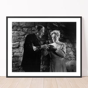 Bride of Frankenstein 1935 Movie Print Black and White Old Hollywood Movie Poster