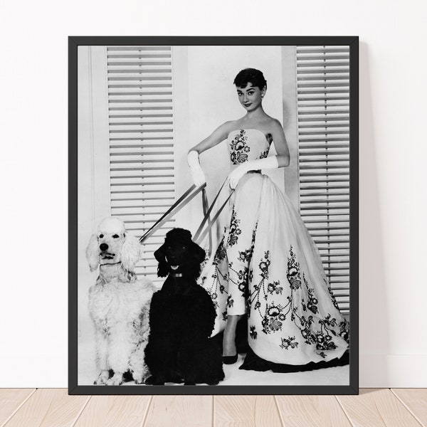 Audrey Hepburn Print , Sabrina Audrey Hepburn 1954 Movie Poster, Black and White Audrey Hepburn Wall Art