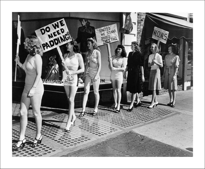 1947 Berkeley A History of Disobedience, Vintage Women Photo Poster Print Feminist Wall Art Black and White Photography Style 1- w/ border