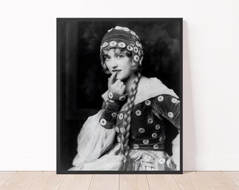 Marion Davies Ziegfeld Follies Girl, black&white 1924 vintage movie print Old Hollywood Jazz Age Poster