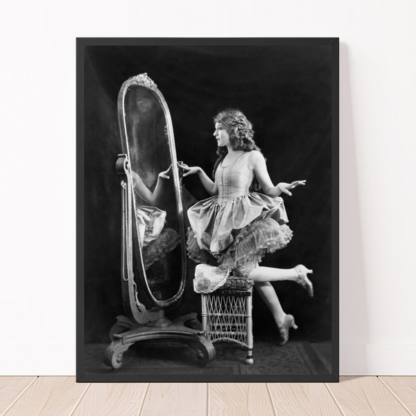 Ziegfeld Girl 1920s Mary Pickford Photo Print Vintage Black and White Woman  Photograph