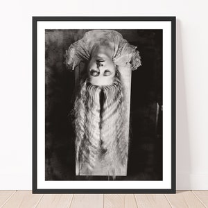 Black and White Vintage Man Ray Photography Woman with Long Hair 1929 Photo Print