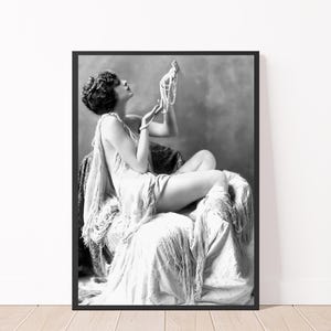 Black and White 1920&#39;s Ziegfeld Follies Billie Dove Photo Print Vintage Glamour Retro Decor