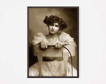 Vintage BSDM Photography Victorian Era Fetish  Woman with a Whip Photo Print