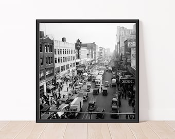Old New York Photography Vintage Harlem Print Poster Black and White New York Photo