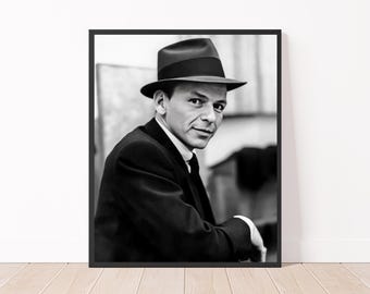 Frank Sinatra Photo Print Black and White Frank Sinatra Poster Old Hollywood Decor