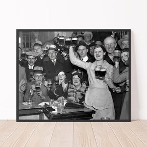 1930&#39;s Vintage Photo Prohibition Art Bar Decor Beer Poster Speakeasy Wall Art