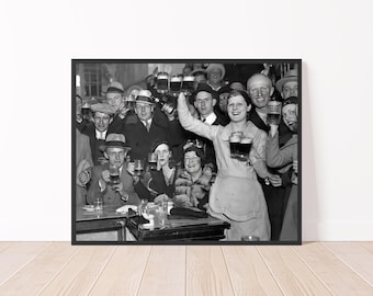 1930's Vintage Photo Prohibition Art Bar Decor Beer Poster Speakeasy Wall Art