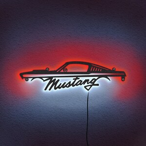 フォード マスタング ネオン サイン 看板 MUSTANG 本物ネオン管 Neon