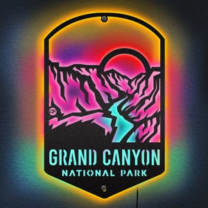 Grand Canyon National Park Metal Neon Sign, National Park Welcome Sign, Personalized National Park, Forest Service Sign, Customized Sign