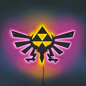 Zelda Twilight Princess aangepast neonbord, Hylian-embleem gepersonaliseerde metalen muurkunst voor gameroomdecor Unieke led-muurkunst voor gamingkamer