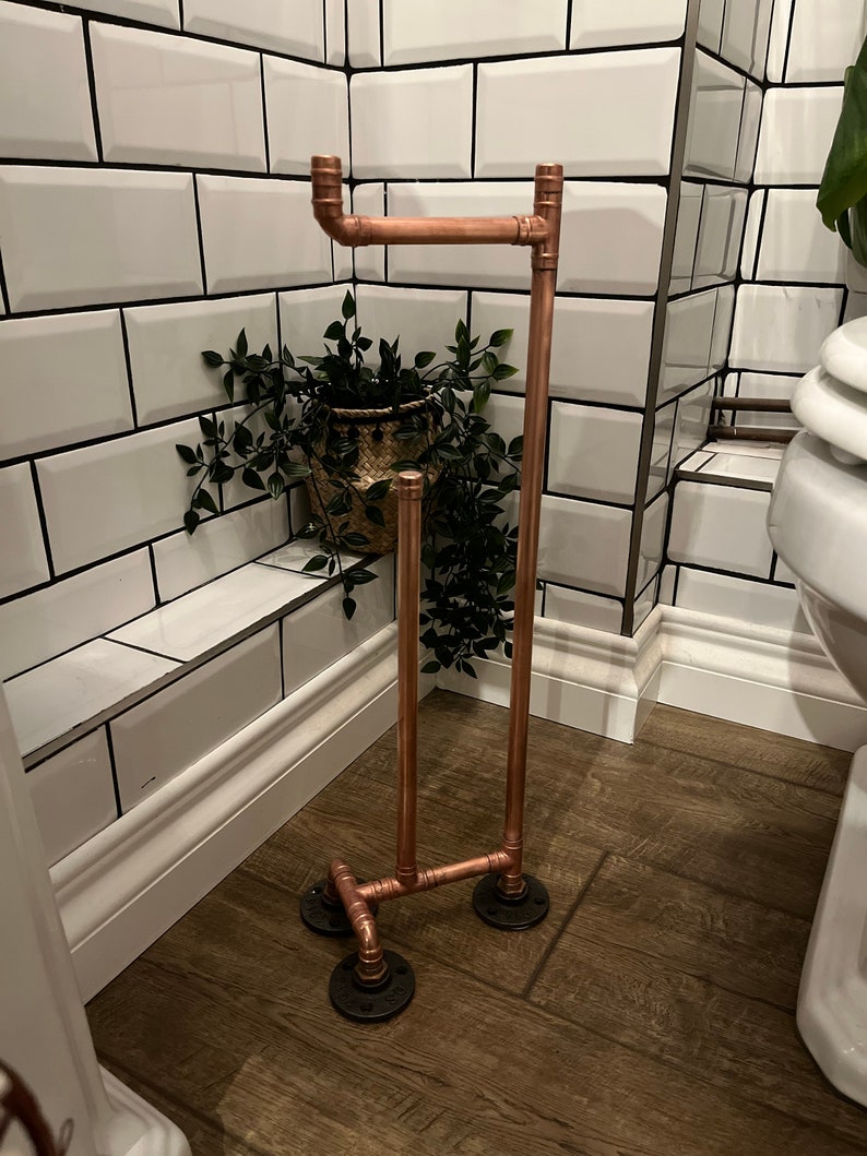 Freestanding Copper Toilet Roll Holder Etsy