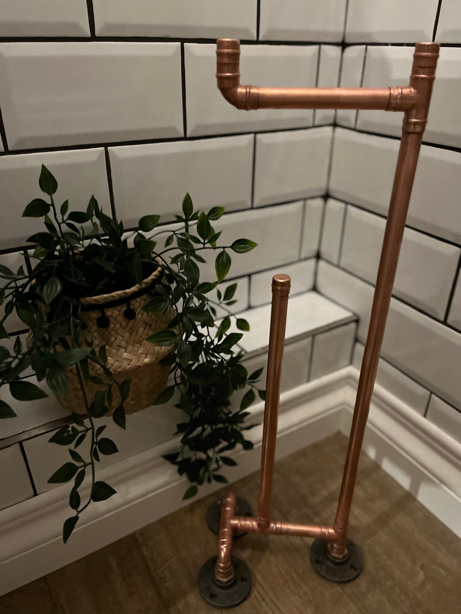 Freestanding Copper Toilet Roll Holder Etsy