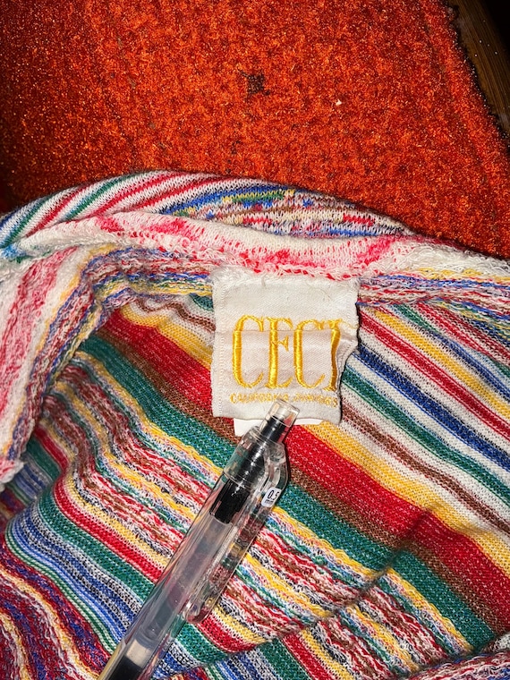 1970's Primary Colors Evolving Pattern Knitted Ha… - image 9